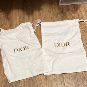 Dior White Bags with Gold Logo dustbags